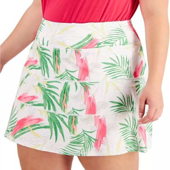 New IDEOLOGY Women’s Plus 3X Tiered Palms Golf Tennis Skirt Skort Comfort - Picture 2 of 14